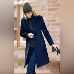 Elegant Wool Vintage Classic Navy Featherlite Women's Pea Coat Wellington